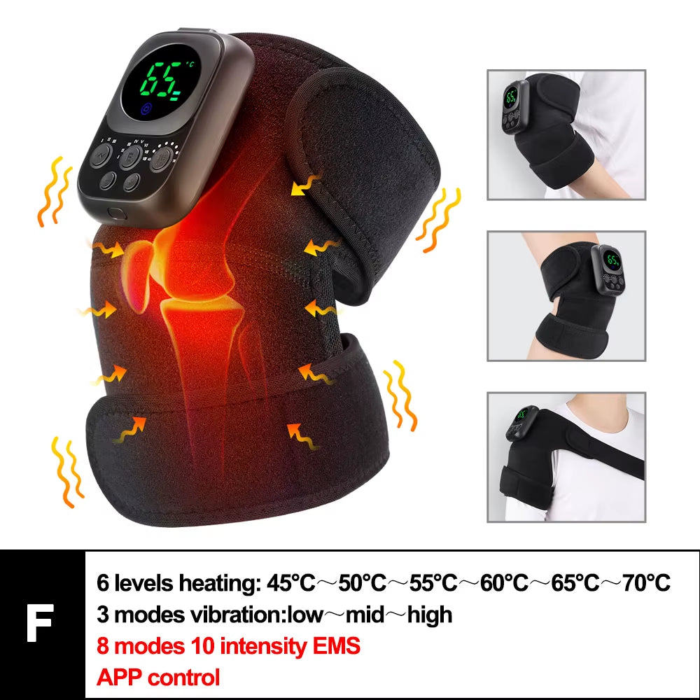 3-in-1 Electric Heated Vibration Knee and Joint Massager for Ultimate Muscle Relaxation and Pain Relief