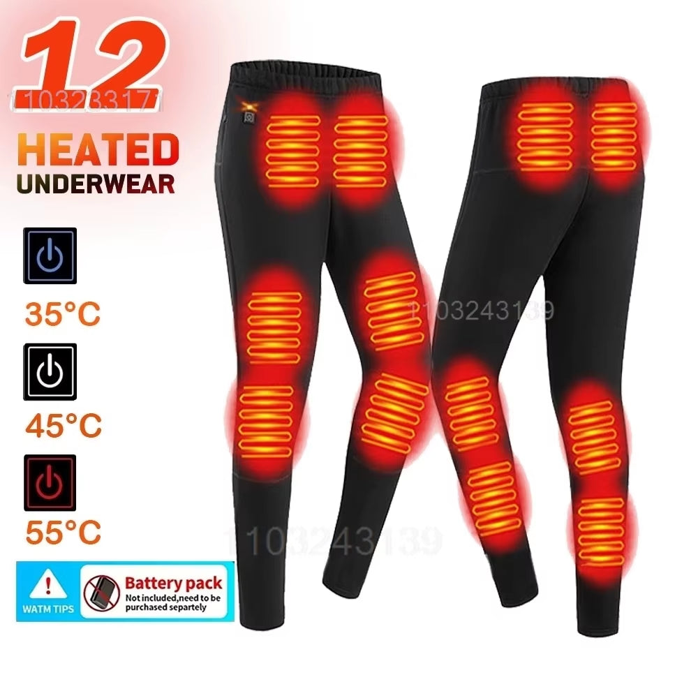 52 Areas Heated Underwear Men Winter USB Electric Heated Thermal Underwear Women'S Ski Self Heating Underwear