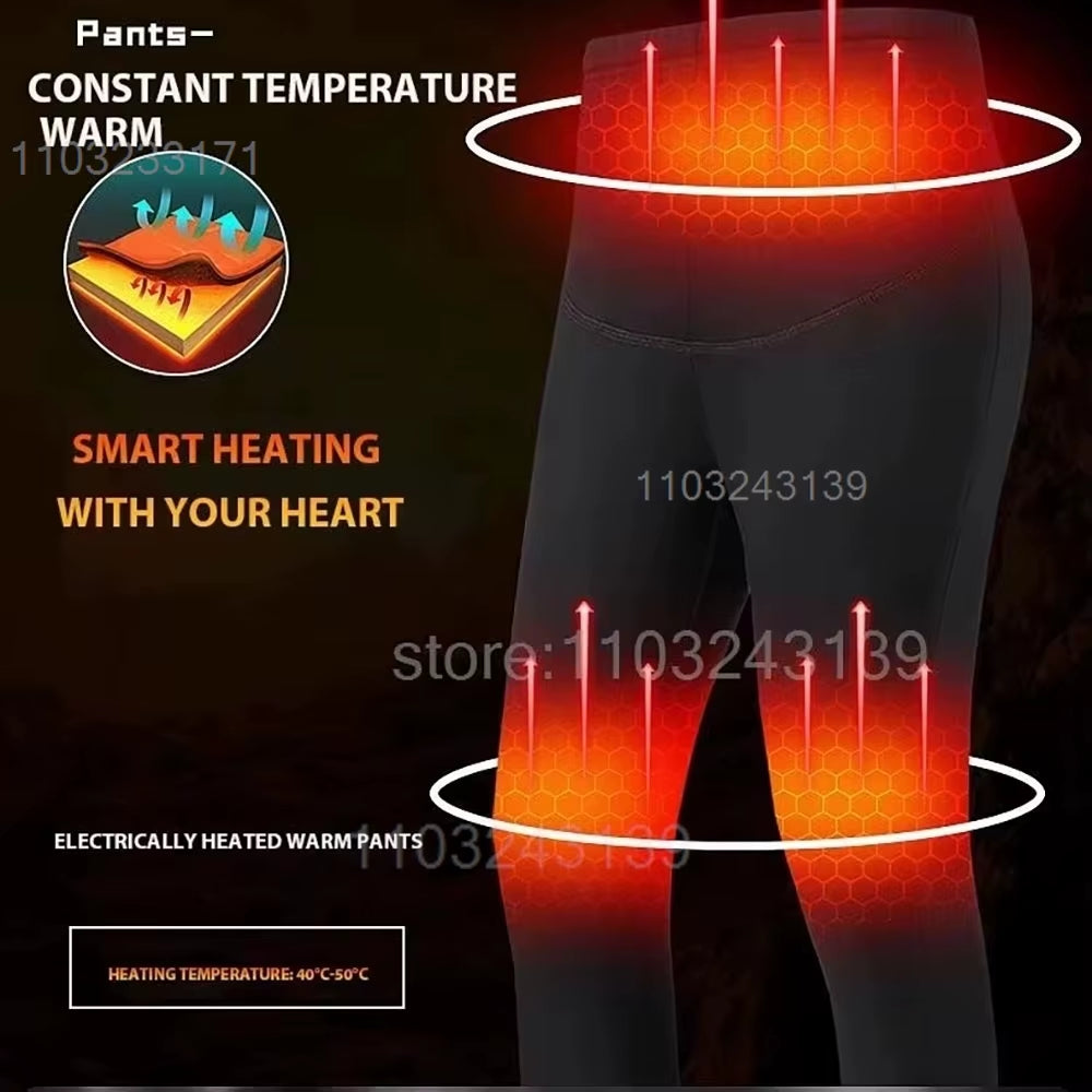 52 Areas Heated Underwear Men Winter USB Electric Heated Thermal Underwear Women'S Ski Self Heating Underwear