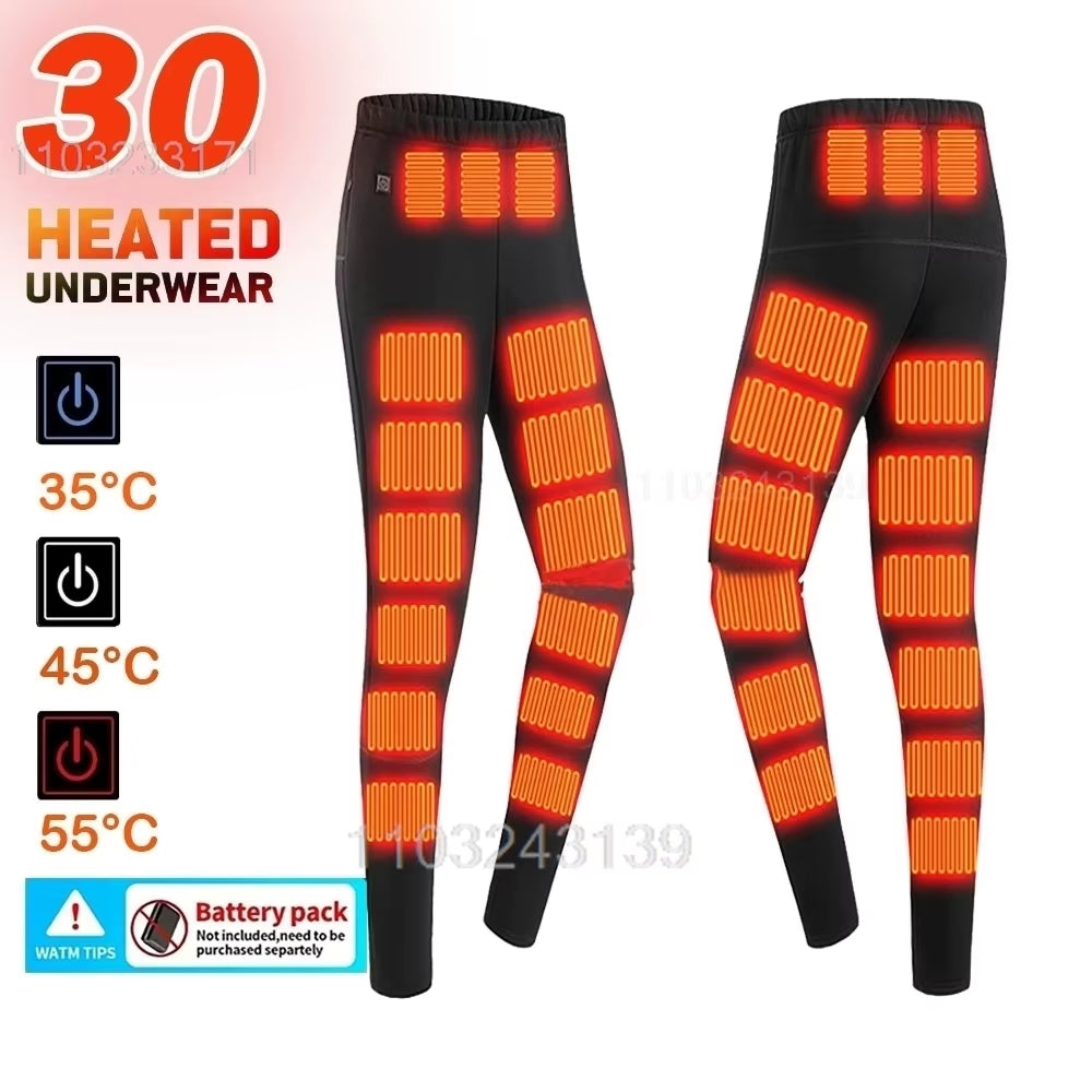 52 Areas Heated Underwear Men Winter USB Electric Heated Thermal Underwear Women'S Ski Self Heating Underwear