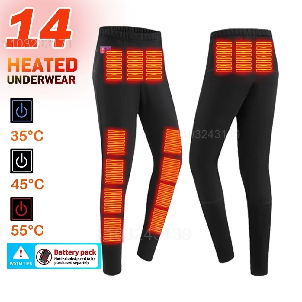 52 Areas Heated Underwear Men Winter USB Electric Heated Thermal Underwear Women'S Ski Self Heating Underwear