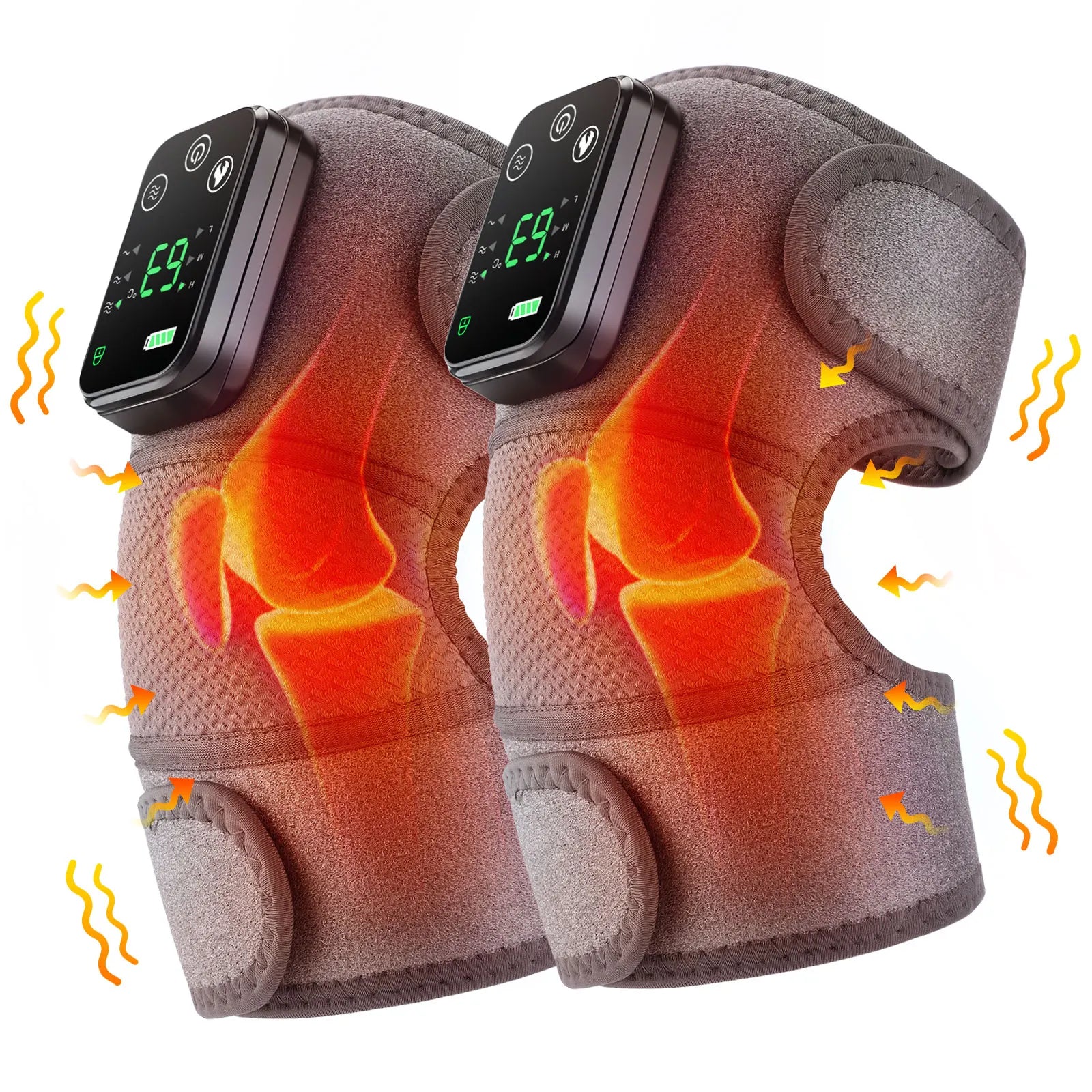 3-in-1 Electric Heated Vibration Knee and Joint Massager for Ultimate Muscle Relaxation and Pain Relief