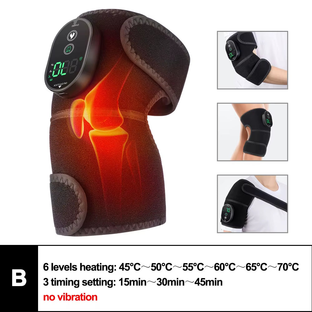 3-in-1 Electric Heated Vibration Knee and Joint Massager for Ultimate Muscle Relaxation and Pain Relief