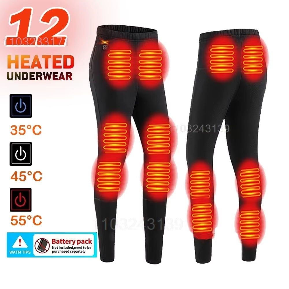 52 Areas Heated Underwear Men Winter USB Electric Heated Thermal Underwear Women'S Ski Self Heating Underwear