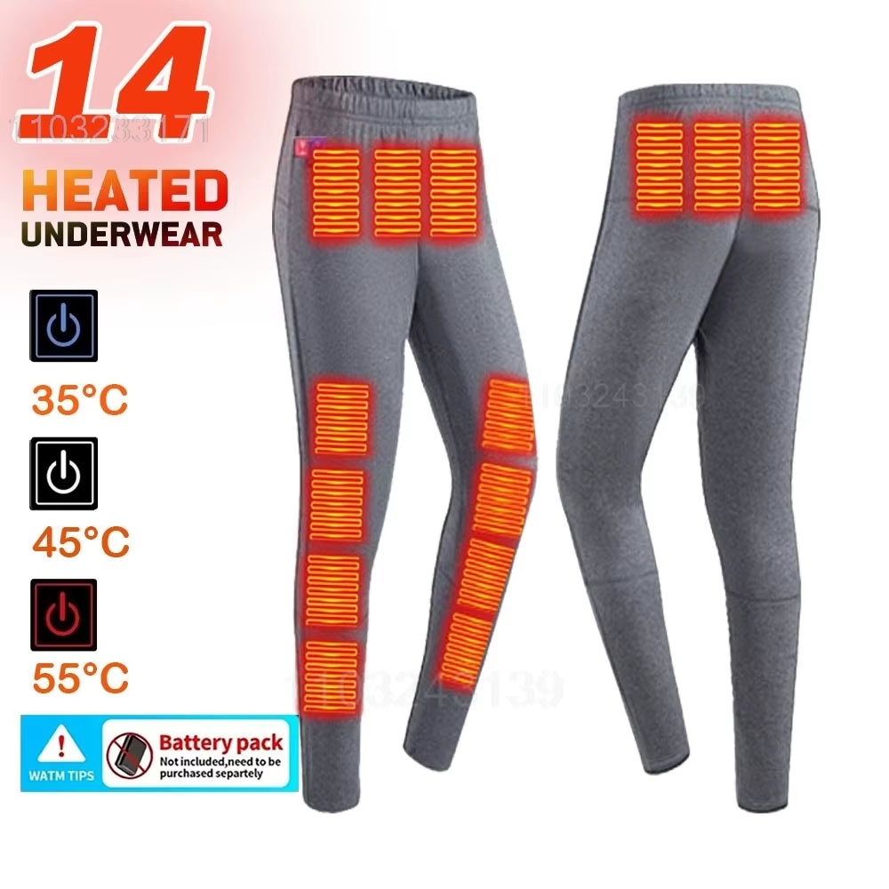 52 Areas Heated Underwear Men Winter USB Electric Heated Thermal Underwear Women'S Ski Self Heating Underwear