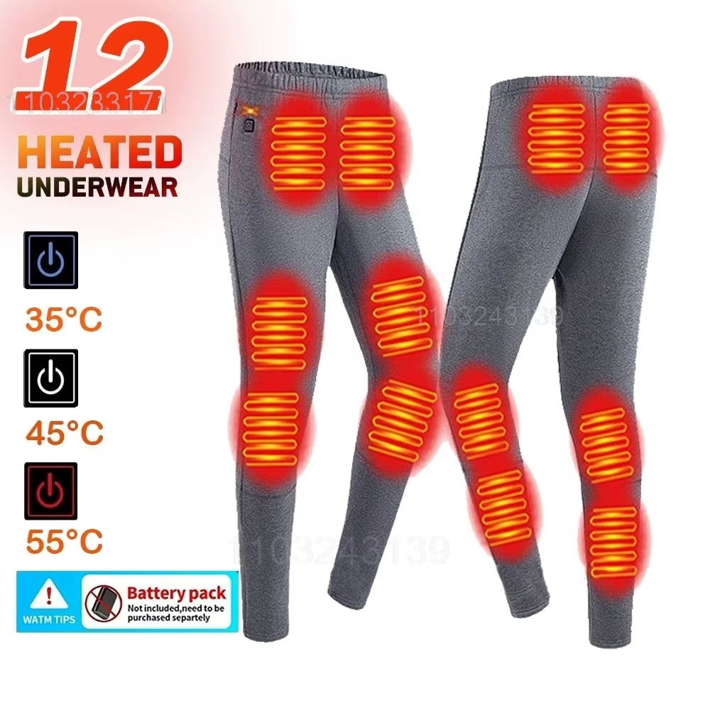 52 Areas Heated Underwear Men Winter USB Electric Heated Thermal Underwear Women'S Ski Self Heating Underwear
