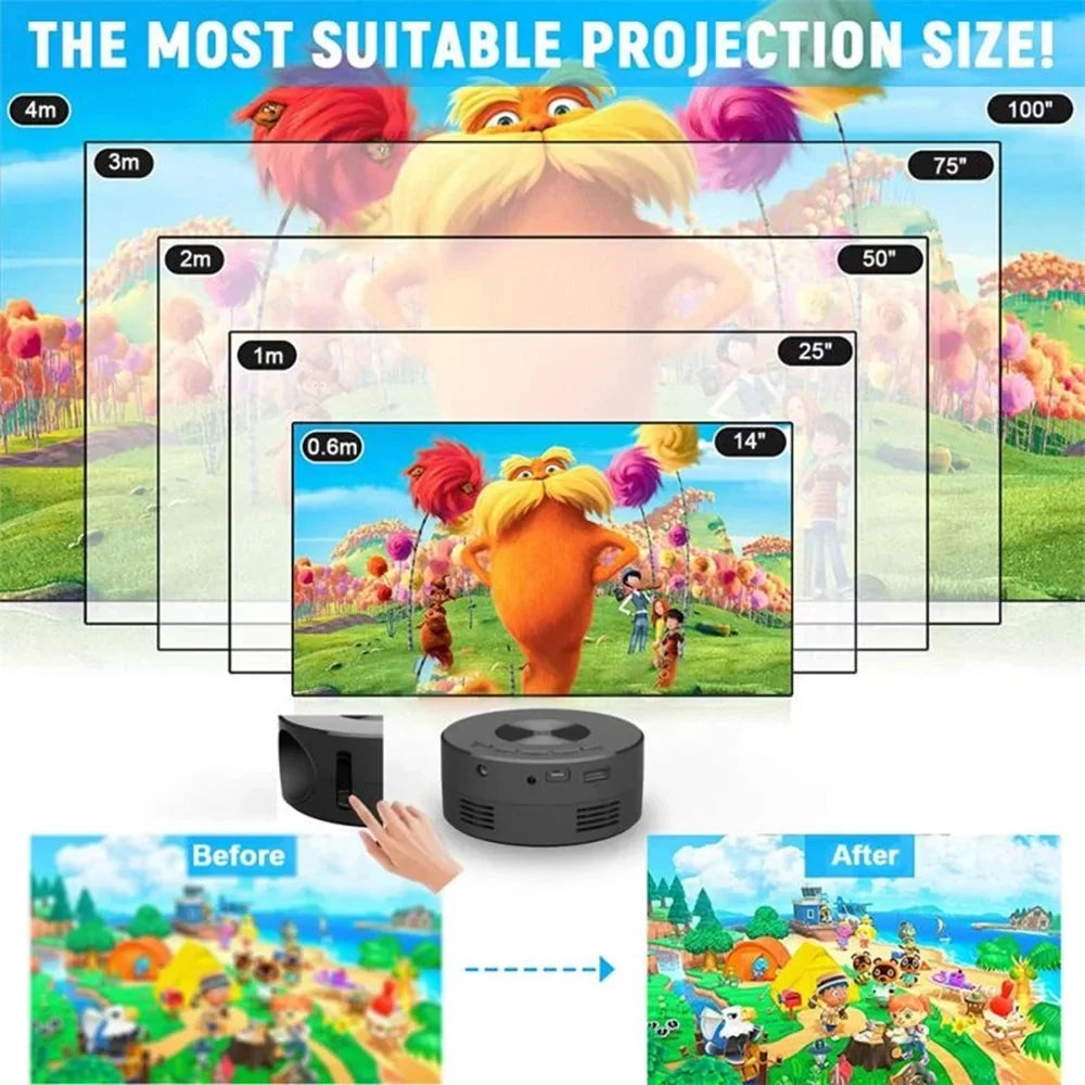 Compact Home Mini Projector - Big Screen Entertainment Anywhere!