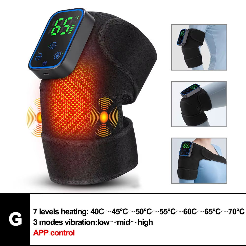 3-in-1 Electric Heated Vibration Knee and Joint Massager for Ultimate Muscle Relaxation and Pain Relief